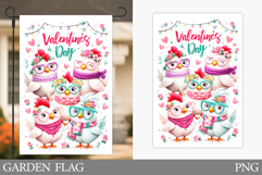 Valentines Chicken Garden Flag. Valentines Garden Flag Product Image 1