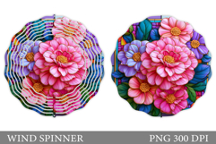 Flowers Wind Spinner Design. Floral Wind Spinner Sublimation Product Image 1
