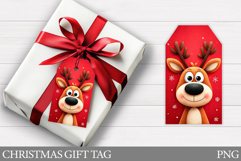 Cute Deer Gift Tag Printable. Christmas Gift Tag Design Product Image 1