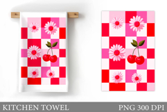 Cherry Kitchen Towel. Flowers Kitchen Towel Design Product Image 1