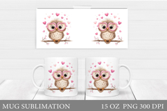 Valentines Owl Mug Design. Valentines Mug Sublimation Product Image 1