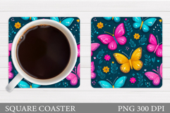 Butterflies Coaster Design. Butterflies Sublimation Product Image 1
