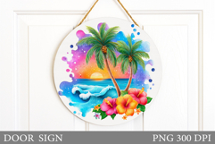 Palm Tree Door Sign Design. Sea Door Sign Sublimation Product Image 1