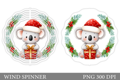 Christmas Koala Wind Spinner. Christmas Wind Spinner Design Product Image 1