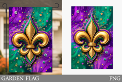 Mardi Gras Garden Flag Design. Mardi Gras Sublimation Product Image 1