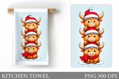 Christmas Cow Kitchen Towel Design. Christmas Kitchen Towel Product Image 1