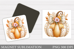 Pumpkin Magnet Design. Pumpkin Sublimation Product Image 1