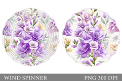 Floral Wind Spinner Sublimation. Flowers Wind Spinner Design Product Image 1