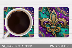 Mardi Gras Coaster Design. Mardi Gras Sublimation Product Image 1