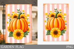Fall Pumpkin Garden Flag. Fall Garden Flag Design Product Image 1