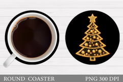 Christmas Tree Coaster Sublimation. Christmas Coaster Design Product Image 1