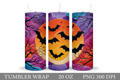 Halloween Bat Tumbler Design. Bat Silhouette Tumbler Wrap Product Image 1