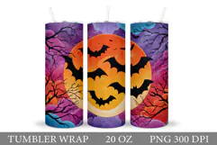 Halloween Bat Tumbler Design. Bat Silhouette Tumbler Wrap Product Image 1