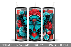 Butterfly Tumbler Sublimation. Flowers Tumbler Design Product Image 1