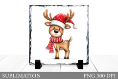 Christmas Deer Sublimation. Christmas Deer Slate Design Product Image 1