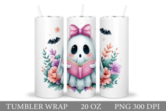 Cute Halloween Pumpkin Tumbler. Cute Ghost Tumbler Design Product Image 1