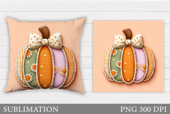 Fall Pumpkin Pillow Design. Fall Pillow Sublimation Product Image 1