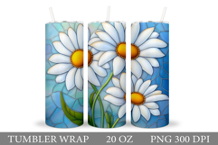 Daisy Flowers Tumbler Design. Flowers Tumbler Sublimation Product Image 1