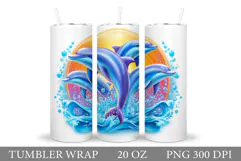 Dolphins Tumbler Design. Dolphin Tumbler Sublimation Product Image 1