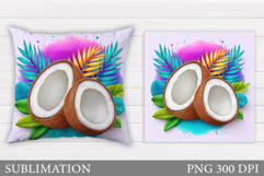 Coconut Pillow Design. Coconut Sublimation Product Image 1