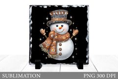 Sparkling Snowman Sublimation. Snowman Slate Design Product Image 1