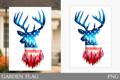 Patriotic Deer Garden Flag. Patriotic Garden Flag Design Product Image 1