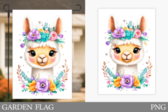 Cute Lama Garden Flag. Summer Garden Flag Design Product Image 1