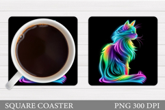 Cat Coaster Design. Cat Sublimation Product Image 1