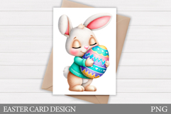Easter Bunny Card Printable. Easter Card Design Product Image 1