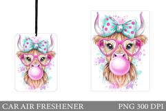 Cute Cow Car Air Freshener. Cute Cow Sublimation Product Image 1