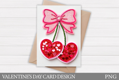 Valentines Cherry Card Printable. Valentines Card Design Product Image 1