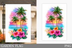 Sea Garden Flag Design. Beach Garden Flag Sublimation Product Image 1