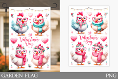 Valentines Chicken Garden Flag. Valentines Garden Flag Product Image 1