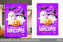 Welcome Garden Flag. Cute Halloween Garden Flag Design Product Image 1