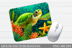 Turtle Mouse Pad Design. Sea Turtle Sublimation Product Image 1