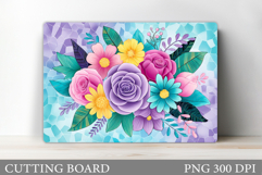 Flowers Cutting Board. Floral Cutting Board Sublimation Product Image 1
