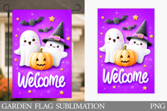 Welcome Garden Flag. Cute Halloween Garden Flag Design Product Image 1