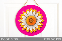 Flower Door Sign Sublimation. Floral Door Sign Design Product Image 1