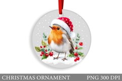Bird Christmas Ornament Design. Christmas Sublimation Product Image 1