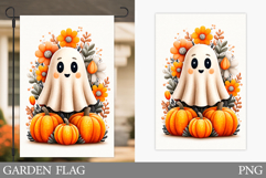 Halloween Ghost Garden Flag. Cute Halloween Garden Flag Product Image 1