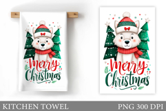 Cute Wolf Kitchen Towel. Christmas Kitchen Towel Design Product Image 1