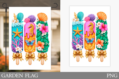 Ice Cream Garden Flag Design. Summer Garden Flag Sublimation Product Image 1