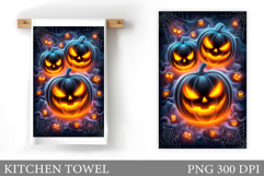 Halloween Kitchen Towel Design. Halloween Sublimation Product Image 1