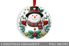 Snowman Christmas Ornament. Snowman Ornament Design Product Image 1