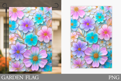 Flowers Garden Flag Sublimation. Floral Garden Flag Design Product Image 1