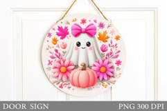 Halloween Ghost Door Sign. Halloween Door Sign Design Product Image 1