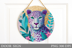 Leopard Door Sign Design. Leopard Sublimation Product Image 1