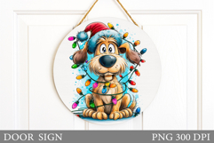 Christmas Dog Door Sign. Christmas Door Sign Design Product Image 1