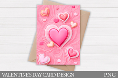 Valentines Hearts Card Printable. Valentines Card Design Product Image 1
