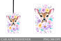 Cute Deer Car Air Freshener. Cute Deer Sublimation Product Image 1